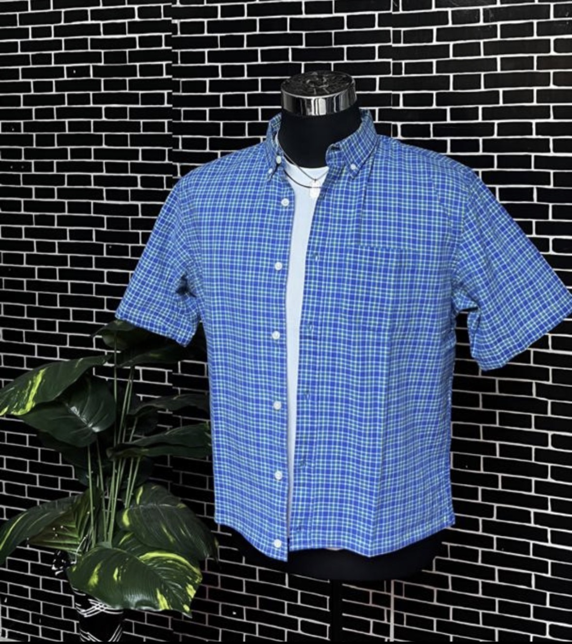 Blue Plaid Short Sleeve